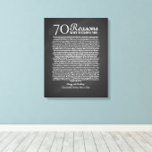 愛している理由70個の誕生日ギフト キャンバスプリント (インサイチュ (ウッドフロア))