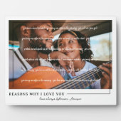 愛している理由 | カップル写真(おふたりだけの特別な写真) フォトプラーク (正面)
