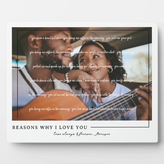 愛している理由 | カップル写真（おふたりだけの特別な写真） フォトプラーク (正面)
