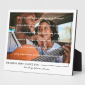 愛している理由 | カップル写真(おふたりだけの特別な写真) フォトプラーク (側面)