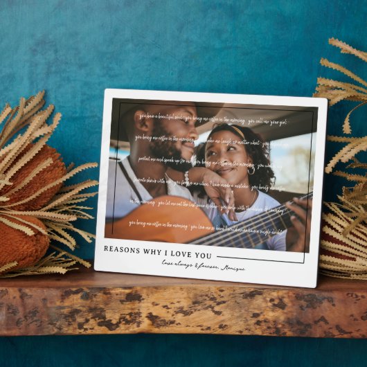 愛している理由 | カップル写真(おふたりだけの特別な写真) フォトプラーク (側面)