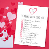 愛している理由。愛する10の理由 カード