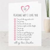 愛している理由。愛する10の理由 カード (正面)