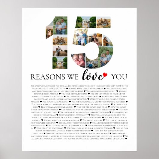 愛している15の理由 フォトモンテージ ポスター (正面)