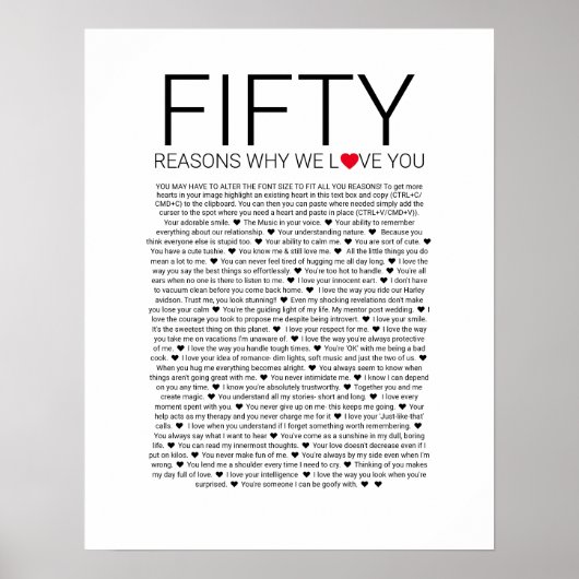 愛している50の理由 ウェディングヴァウ 愛してる ポスター (正面)