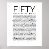愛している50の理由 ウェディング誓約書 愛してる ポスター (正面)