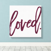 愛してた。バーグンディモダンスクリプトタイプタイポグラフィ キャンバスプリント (インサイチュ (ウッドフロア))