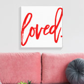 愛してた。赤のスクモダンリプトの種類タイポグラフィ キャンバスプリント (インサイチュ (リビング))