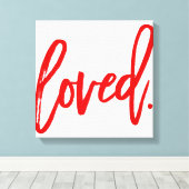 愛してた。赤のスクモダンリプトの種類タイポグラフィ キャンバスプリント (インサイチュ (ウッドフロア))