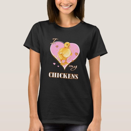 愛してやまないニワトリ ファン Tシャツ (正面)