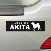 愛してやまない秋田犬 バンパーステッカー (車上)