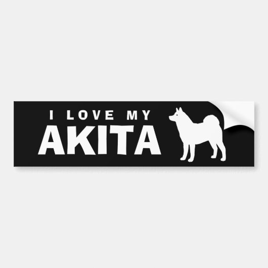 愛してやまない秋田犬 バンパーステッカー (正面)