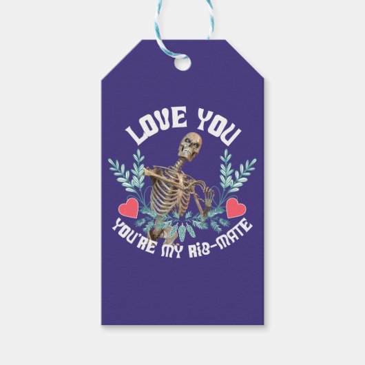 愛してよ、あなたは私のリブメイト骨格バレンタイン ギフトタグ (正面)