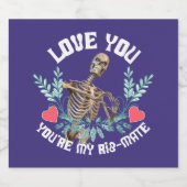 愛してよ、あなたは私のリブメイト骨格バレンタイン スパークリングワインラベル (シングルラベル)