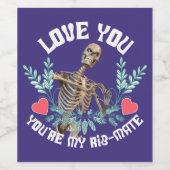 愛してよ、あなたは私のリブメイト骨格バレンタイン ワインラベル (シングルラベル)