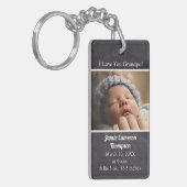 愛してるおじいちゃん紹介ベビーの写真誕生 キーホルダー (正面左)