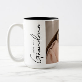 愛してるおばあちゃんの写真ベビー ツートーンマグカップ