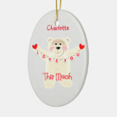 愛してるかわいいテディベアパーソナライズされた セラミックオーナメント (左)