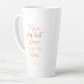 愛してるけど1人離れの母おもしろいさん カフェラテマグ (左アングル)