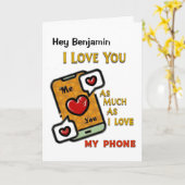 愛してるし、スマホも好き カード (黄色い花)