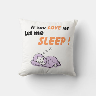 愛してるなら寝かせて Funny Throw Pillow デザイン クッション