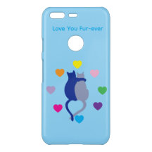 愛してるにゃんずずっと iPhoneケース – ブルー