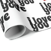 愛してるはっきりした赤いハートバレンタイン ラッピングペーパー (ロールコーナー)