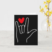 愛してるよハンドサインかわいい幸せバレンタインデー カード (黄色い花)