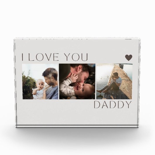 愛してるよパパ写真コラージギフトフォトブロック フォトブロック (正面)