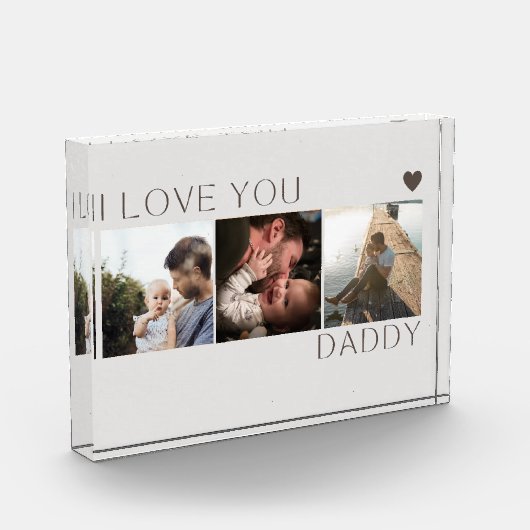 愛してるよパパ写真コラージギフトフォトブロック フォトブロック (左)
