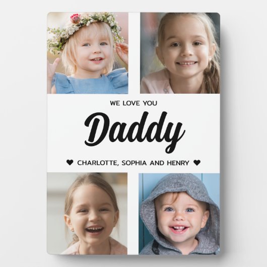 愛してるよパパ家族Keepsakeフォトコラージュ フォトプラーク (正面)