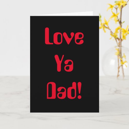 愛してるよパパ 赤黒 70年代 父の日のカード カード (黄色い花)