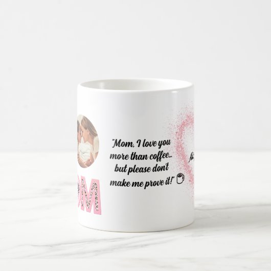 愛してるよママ写真メッセージ母の日ギフト コーヒーマグカップ (中央)