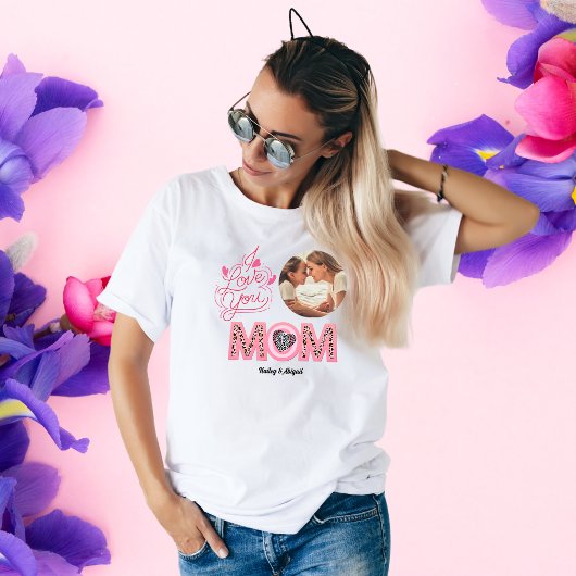 愛してるよママ写真母の日ギフトTシャツ トライブレンドＴシャツ