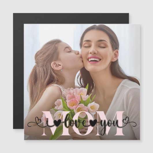 愛してるよ母さん可愛いカスタム写真磁気カード (正面/裏面)