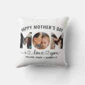 愛してるよ母カスタム母の日3写真コラージュ クッション (裏面)