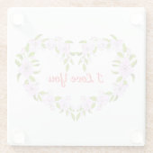 愛してるよ かわいいお花たち ガラスコースター (裏面)