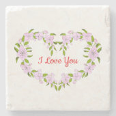 愛してるよ かわいいお花たち ストーンコースター (正面)