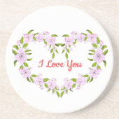 愛してるよ かわいいお花 コースター (正面)