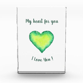 愛してるよ かわいい 緑と青のハート 誕生日      フォトブロック