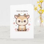 愛してるよ、とってもかわいいプチどうし鹿のクリスマス カード (黄色い花)