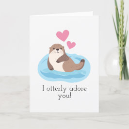 「愛してるよ、オッター」なバレンタインデーの愛らしいカード シーズンカード