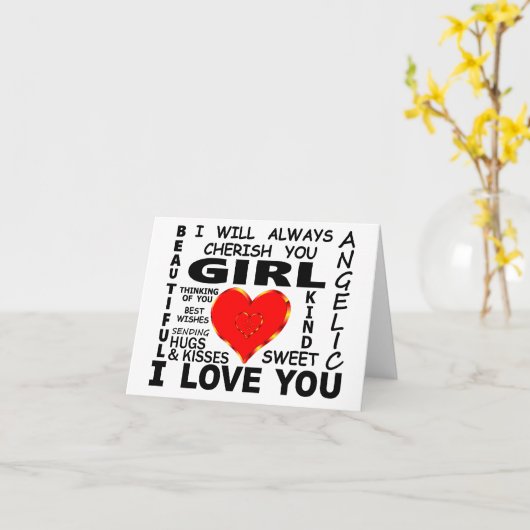 愛してるよ カード (黄色い花)