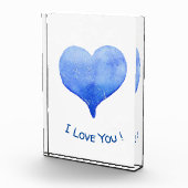 愛してるよ キュートなブルーハート バレンタイン フォトブロック (右)