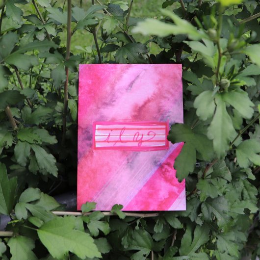 愛してるよ ピンク好きなバレンタインの恋人たち カード