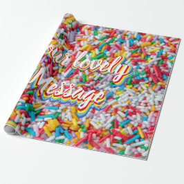 愛してるよ！ラブリーなシュガー・スプリンクルズのメッセージと一緒に！ ラッピングペーパー