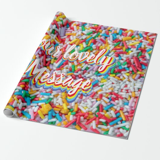 愛してるよ！ラブリーなシュガー・スプリンクルズのメッセージと一緒に！ ラッピングペーパー (アンロールド)
