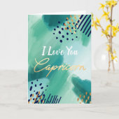 「愛してるよ、山羊座」〔占星術の〕十二宮図抽象芸術カード カード (黄色い花)