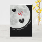 愛してるよ、月まで届くほど ハッピーバレンタインデー カード (黄色い花)