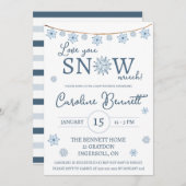愛してるよ、雪のようにたくさん！ スノーフレークベイビーシャワー 招待状 (正面/裏面)